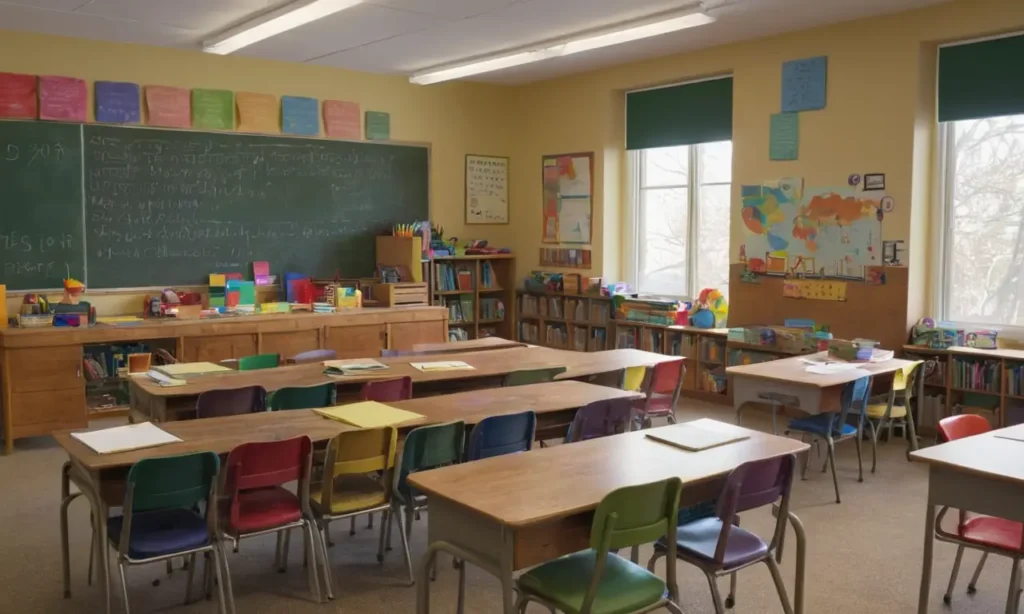Salle de classe dynamique et chaleureuse