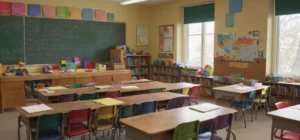 Salle de classe dynamique et chaleureuse