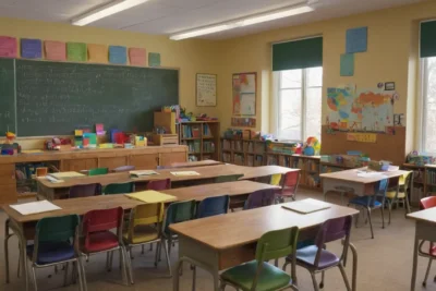 Salle de classe dynamique et chaleureuse