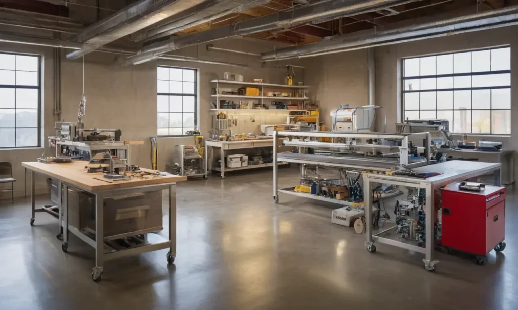 Atelier moderne de fabrication additive en action
