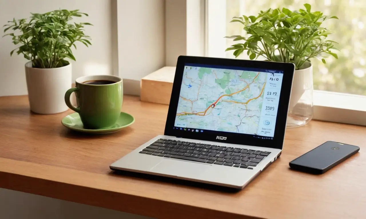 Un GPS élégant sur une table en bois