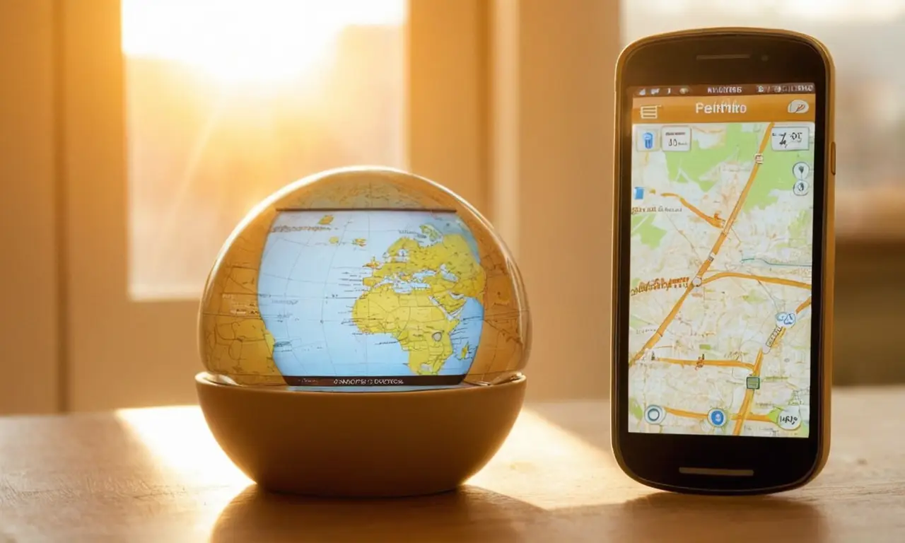 Appareil GPS élégant sur une table en bois