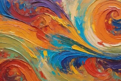 Composition équilibrée de couleurs vibrantes et textures