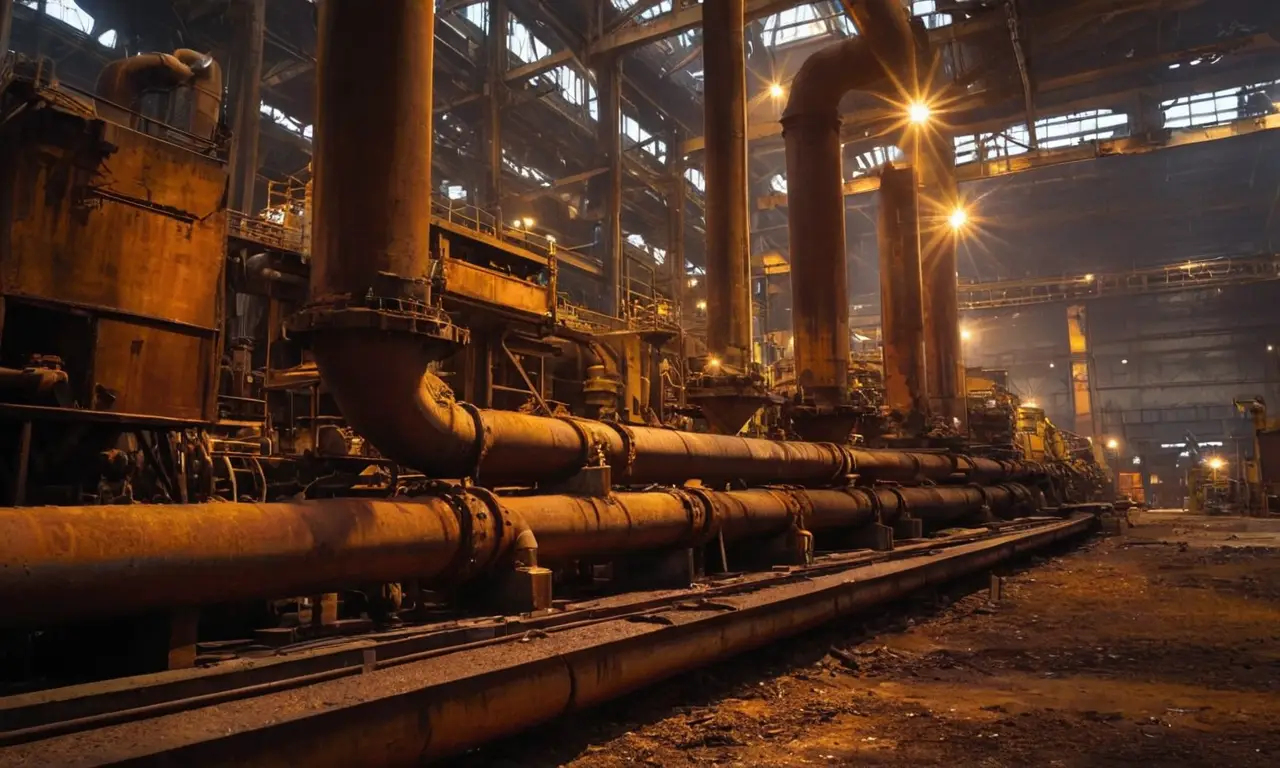 Surface métallique usée dans un environnement industriel