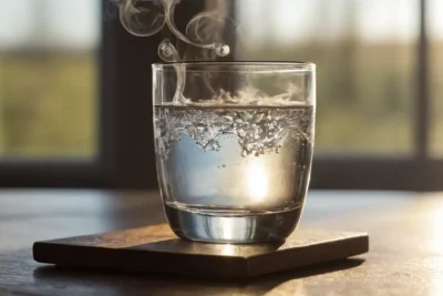 Un bécher en verre avec de leau