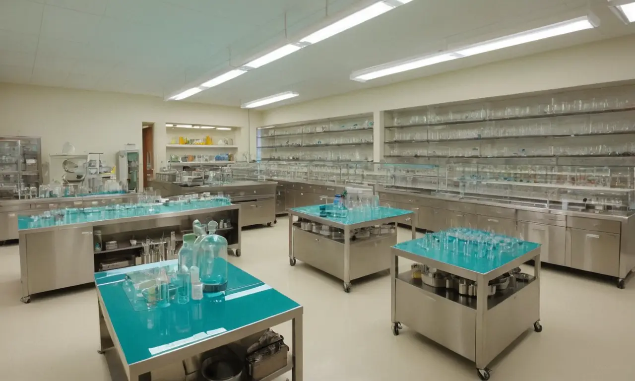 Laboratoire lumineux et organisé, ambiance dynamique