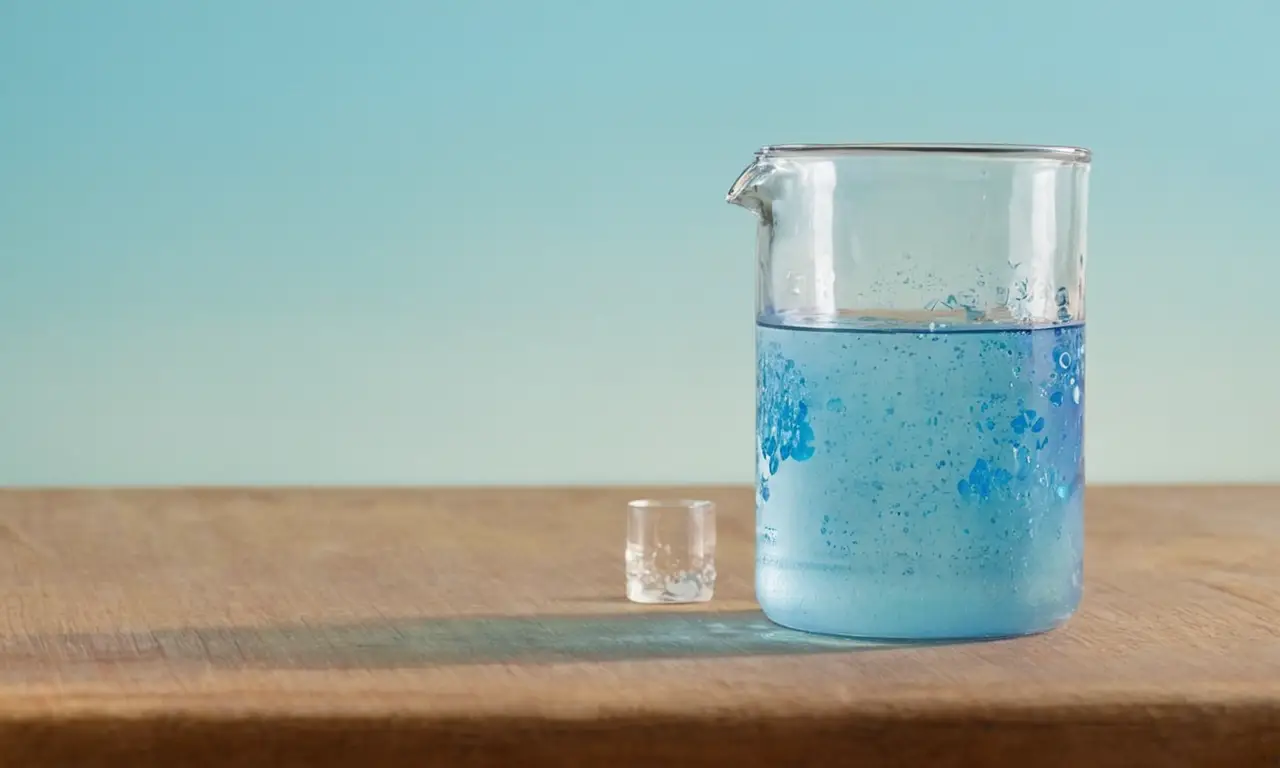 Un bécher en verre rempli dune solution