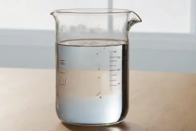 Erlenmeyer clair rempli deau