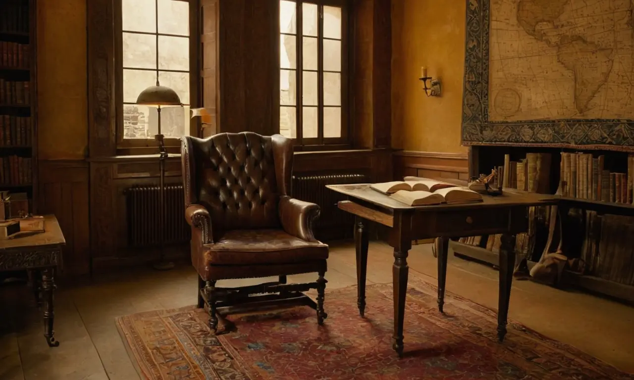 Bibliothèque paisible remplie de livres anciens