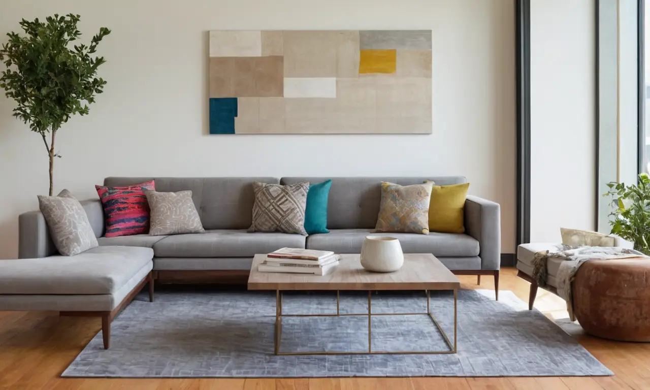 Une pièce minimaliste et artistique, apaisante
