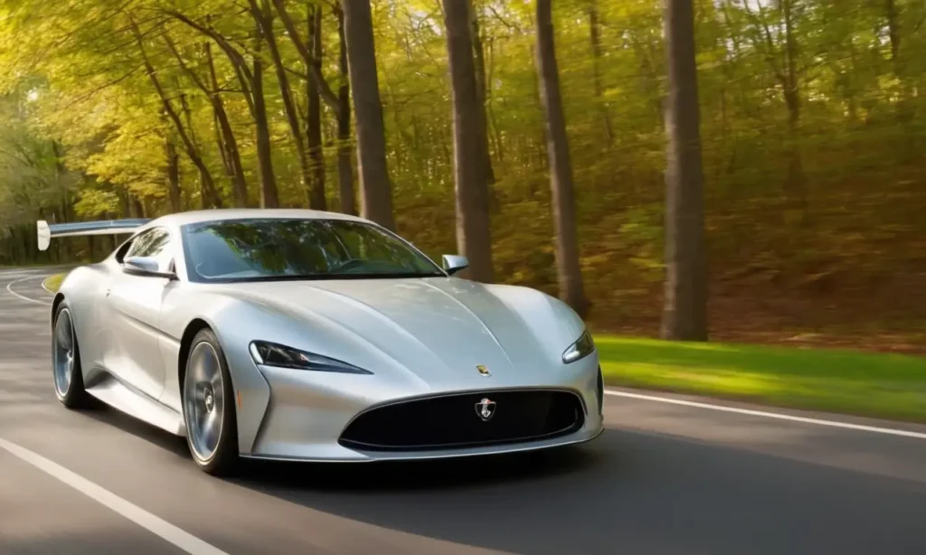 Voiture de course argentée