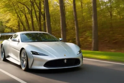Voiture de course argentée