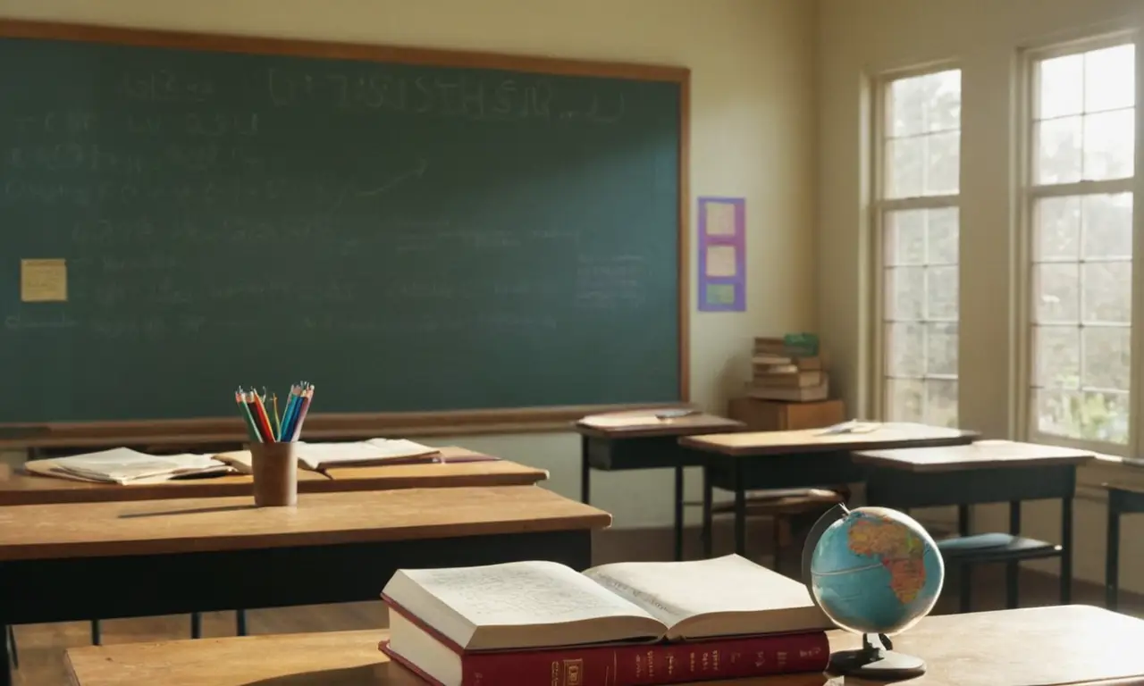 Salle de classe animée avec lumière solaire