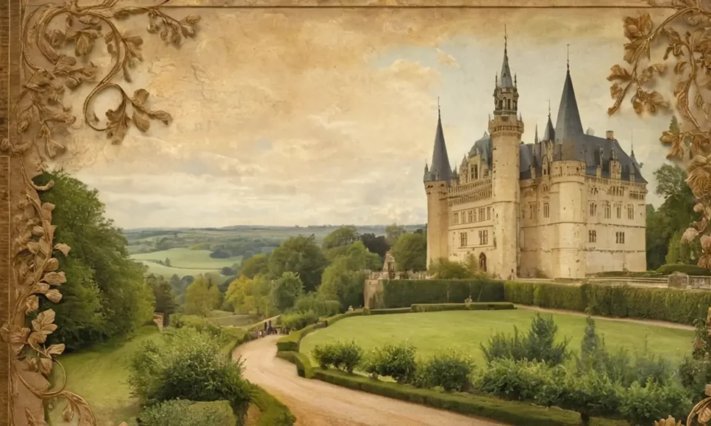 Couverture de livre vintage avec château
