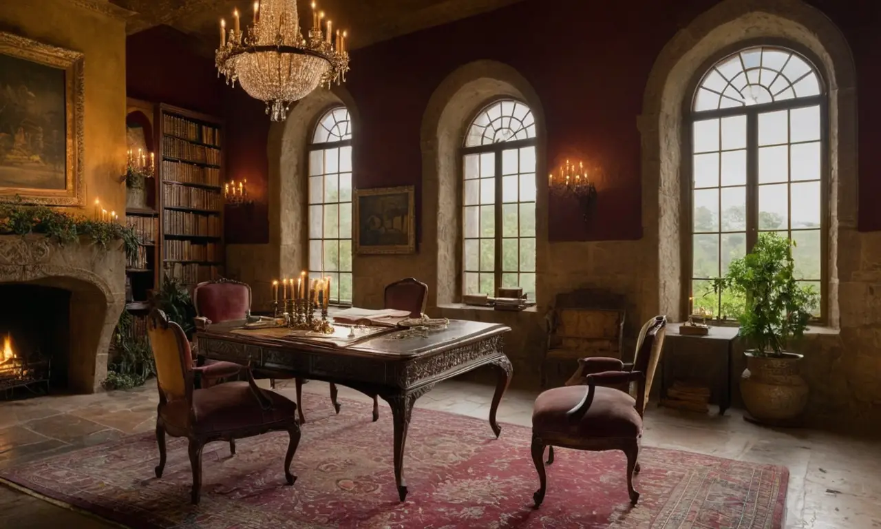 Une table en bois avec des livres anciens