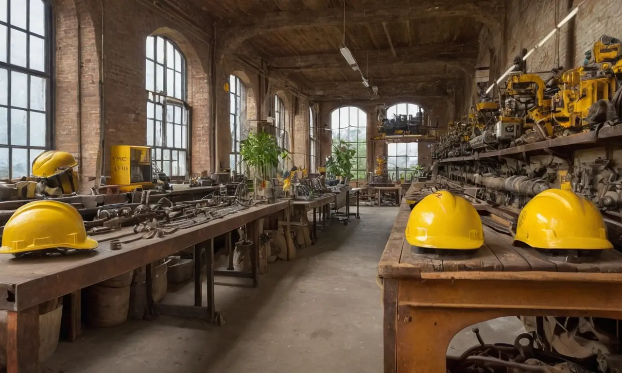 Atelier industriel riche en détails et histoire