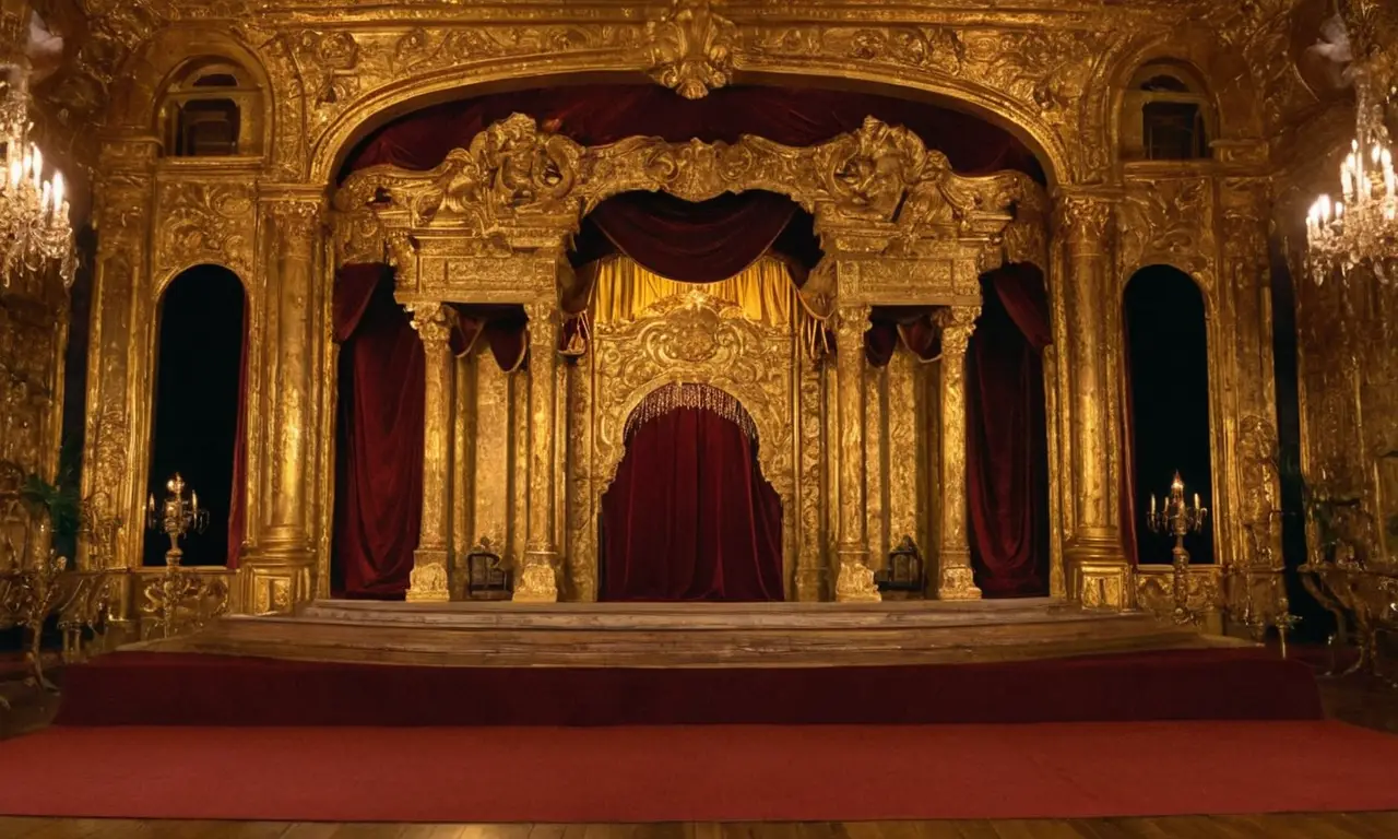 Scène théâtrale baroque riche en détails