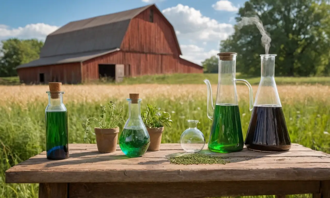 Champ verdoyant alliant nature et science