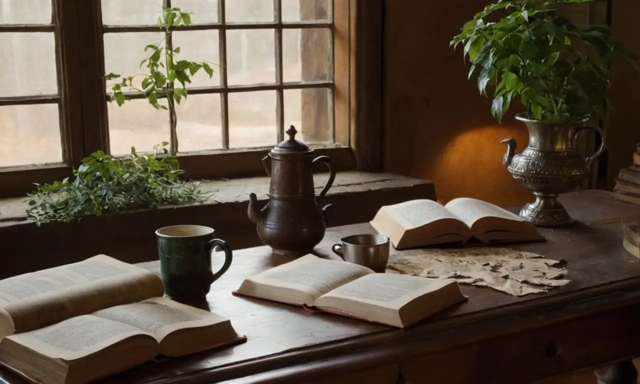 Une table en bois, ambiance chaleureuse et intellectuelle