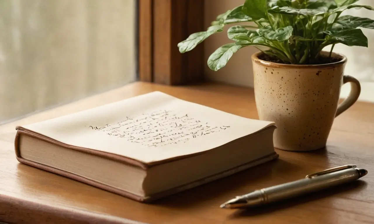Bureau chaleureux avec notes, plante et lumière