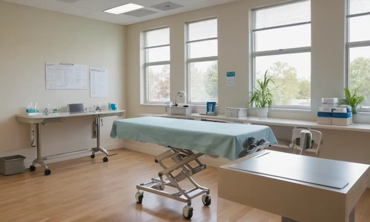 Salle clinique lumineuse, professionnelle et accueillante