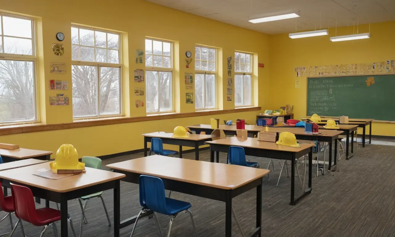 Salle de classe lumineuse avec enfants engagés