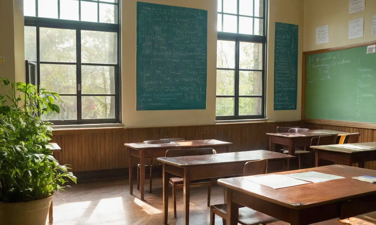 Une classe ensoleillée, ambiance dapprentissage