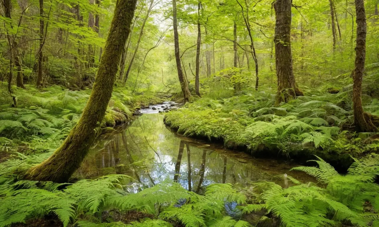 Forêt luxuriante avec vie foisonnante