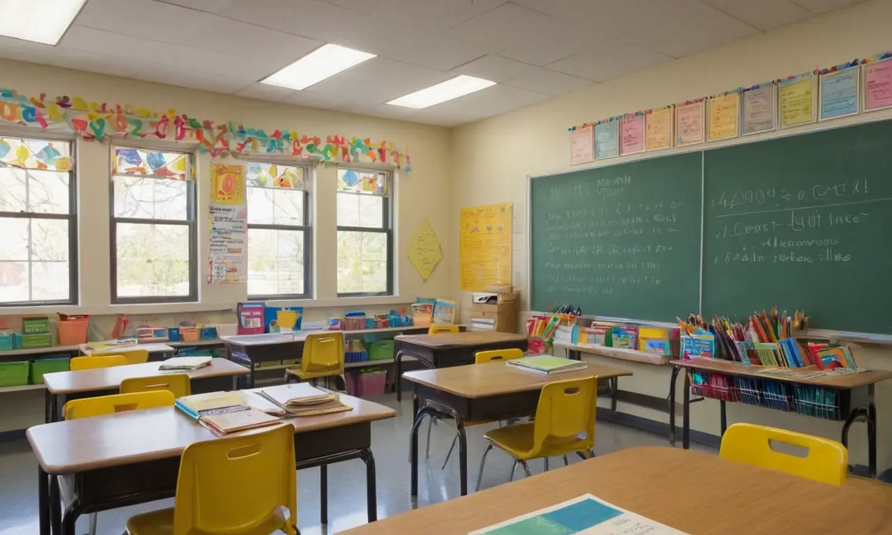 Salle de classe lumineuse et dynamique