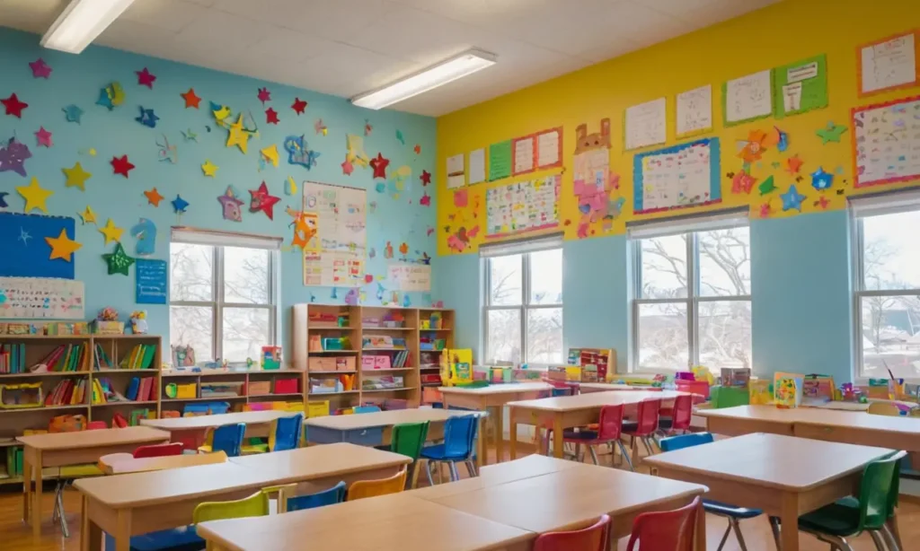 Salle de classe colorée et accueillante