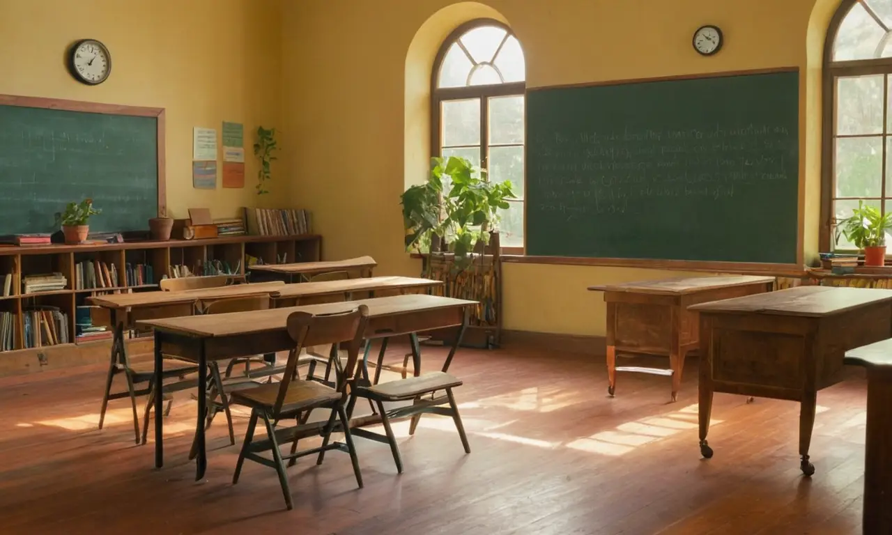 Salle de classe ensoleillée et accueillante