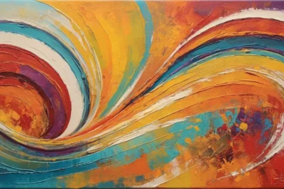 Formes vibrantes et couleurs dynamiques en harmonie
