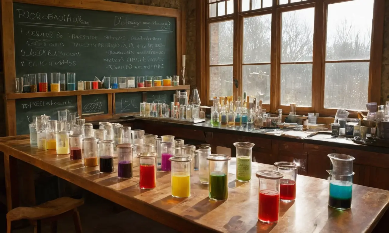 Laboratoire encombré, ambiance scientifique réaliste