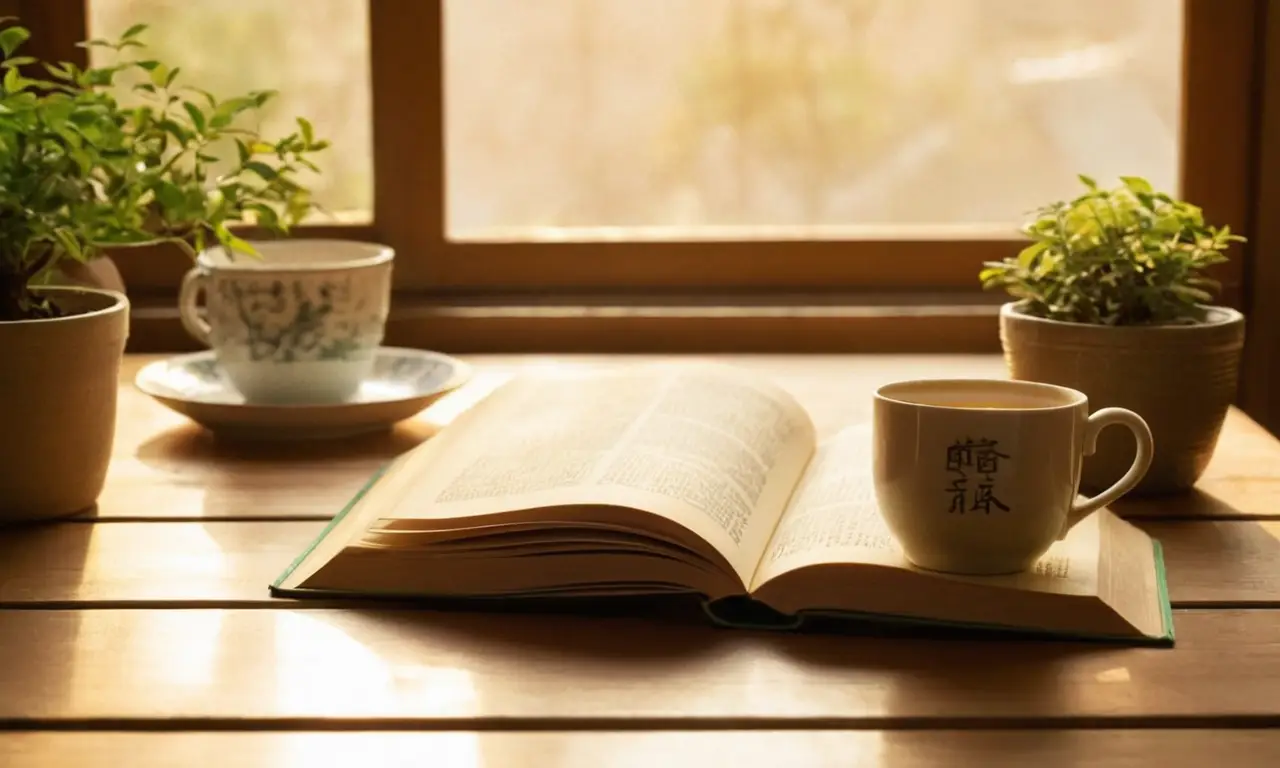 Livre ouvert sur une table en bois