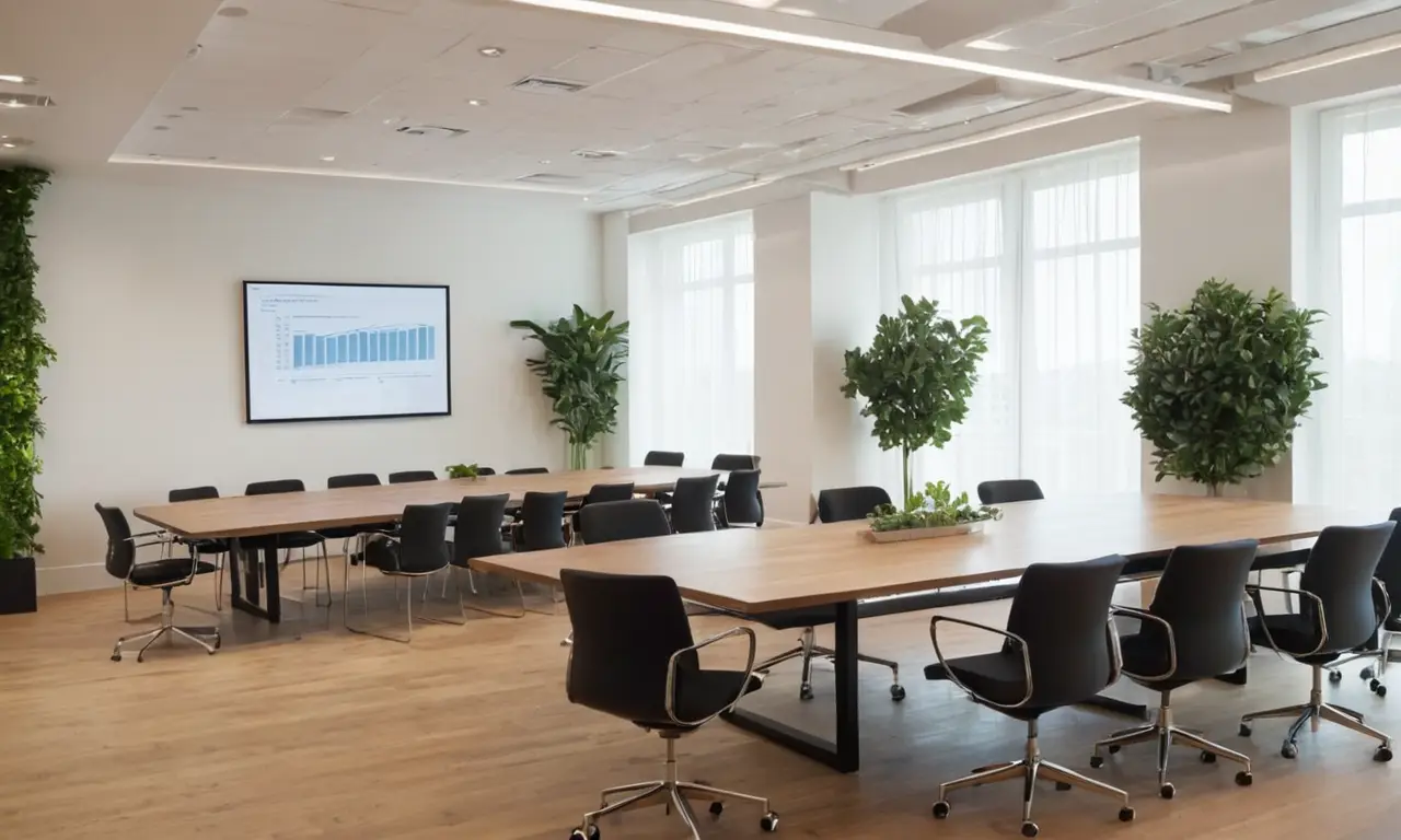 Salle de conférence spacieuse, ambiance collaborative