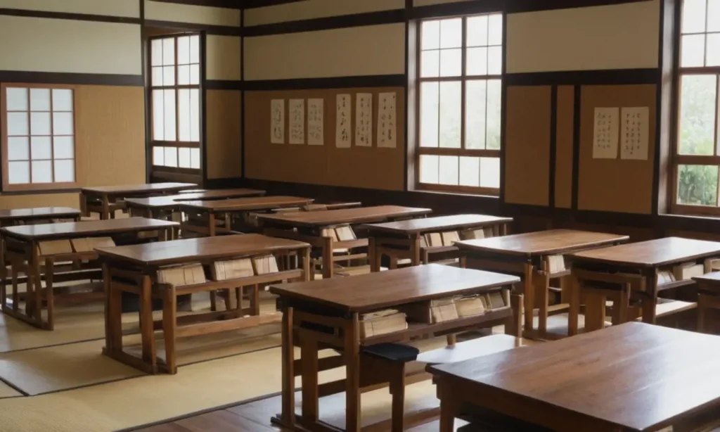 Salle de classe japonaise traditionnelle et lumineuse