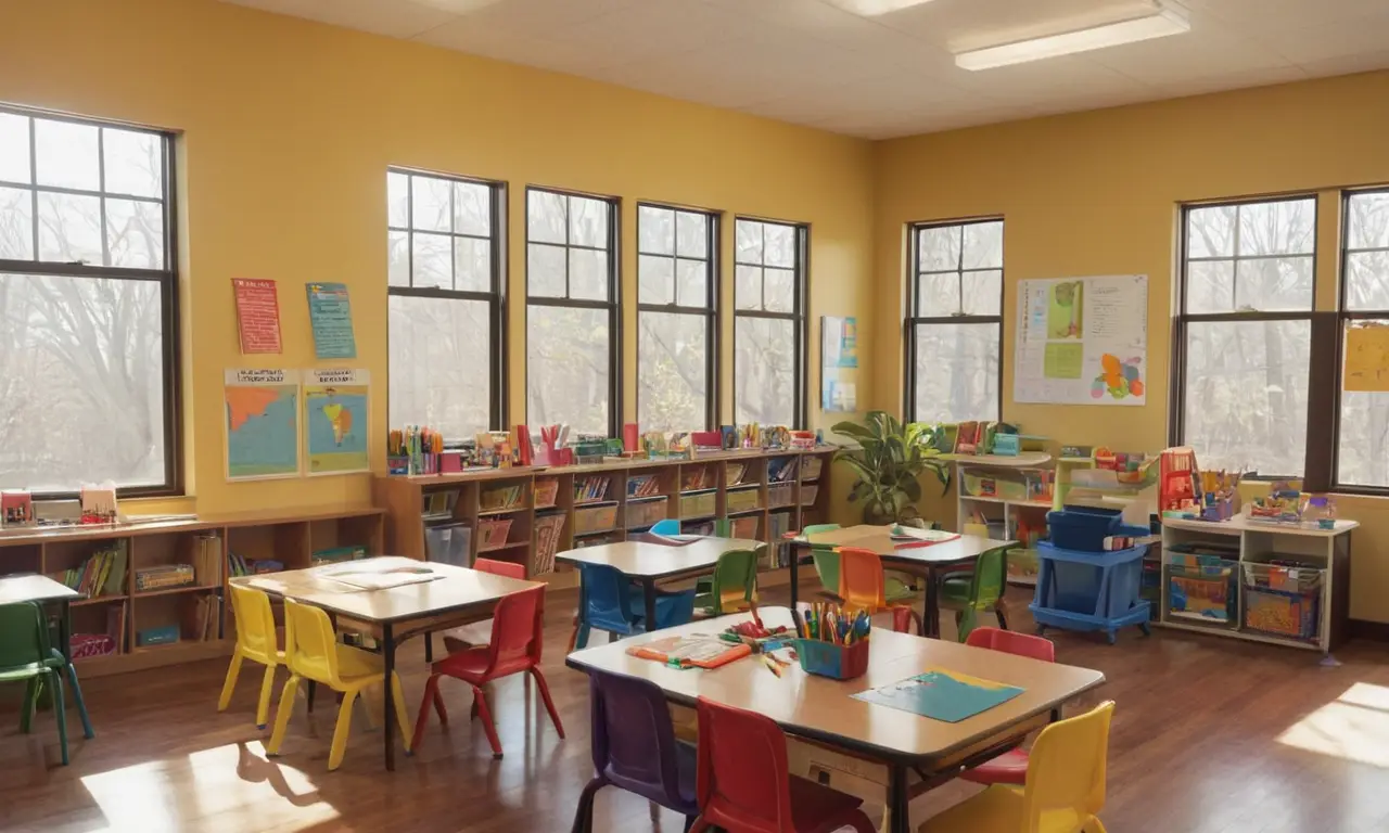 Une salle de classe lumineuse et créative