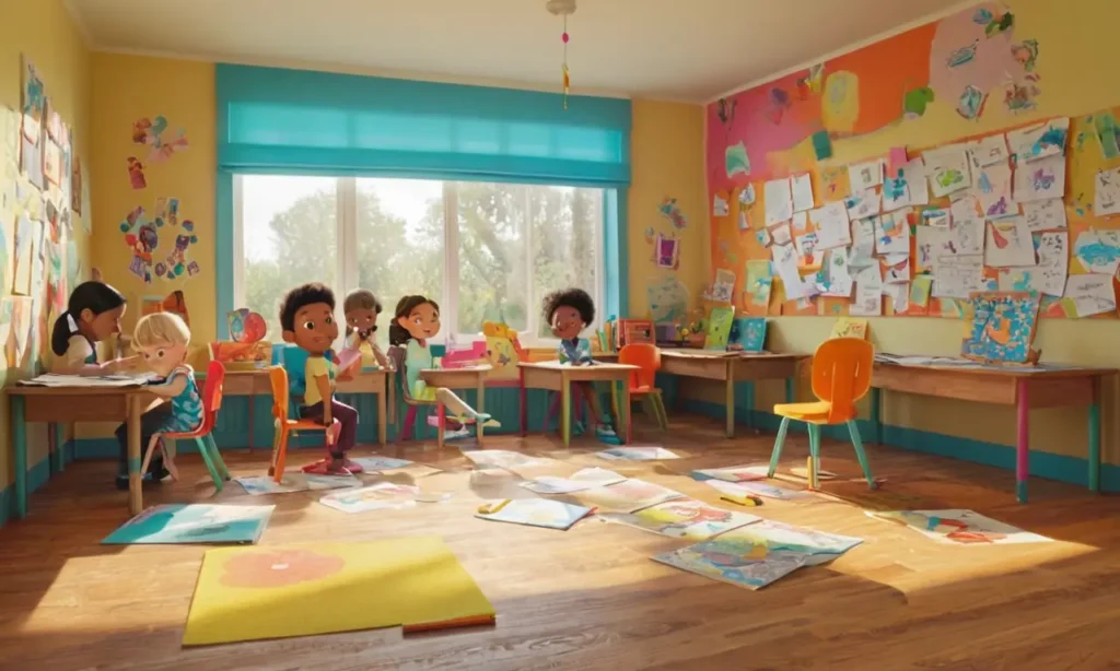 Salle de classe colorée