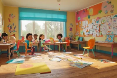 Salle de classe colorée