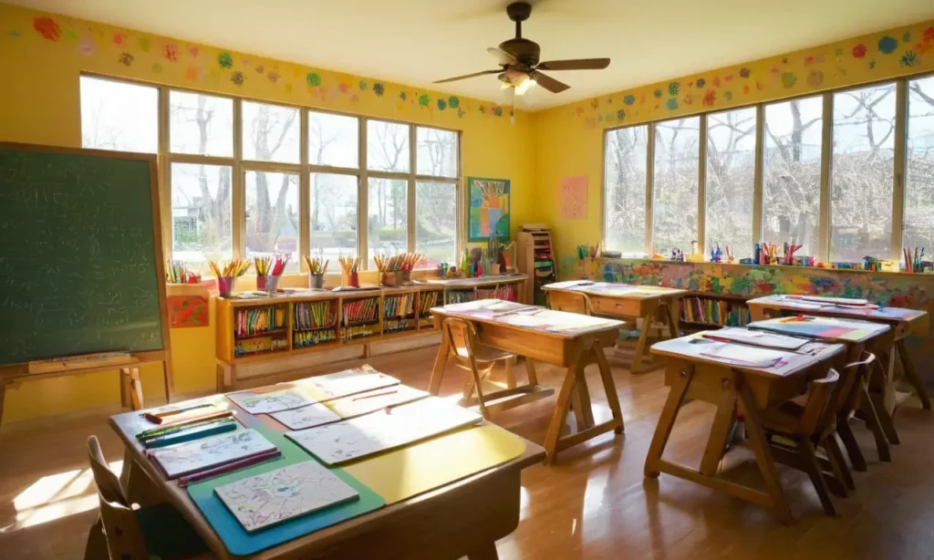Salle de classe lumineuse et créative