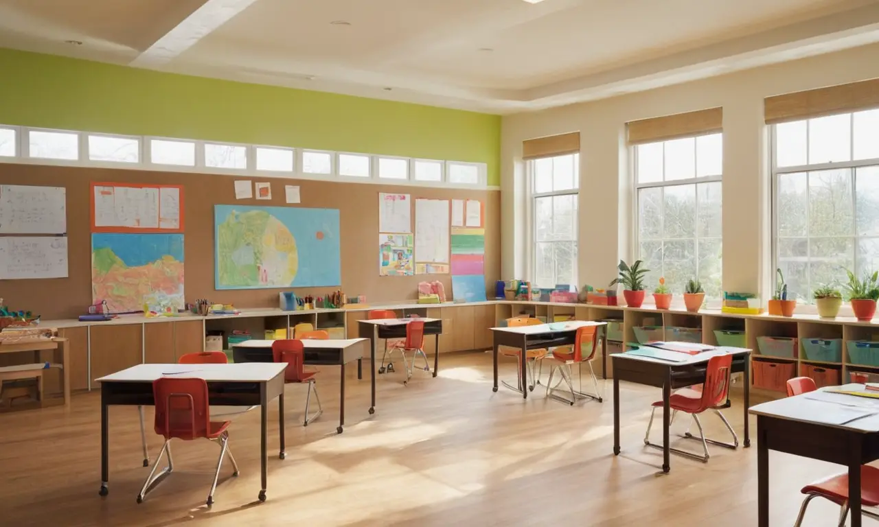 Une salle de classe lumineuse et créative