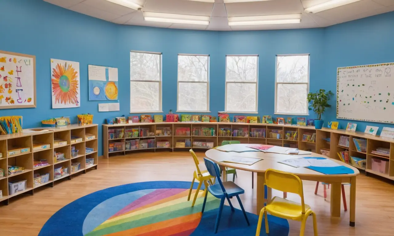 Salle de classe lumineuse et créative