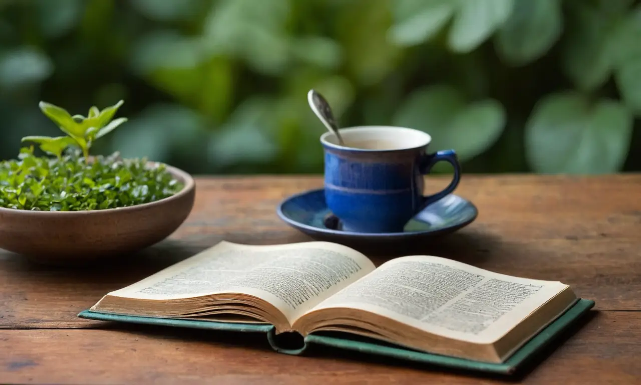 Un livre ouvert sur une table rustique
