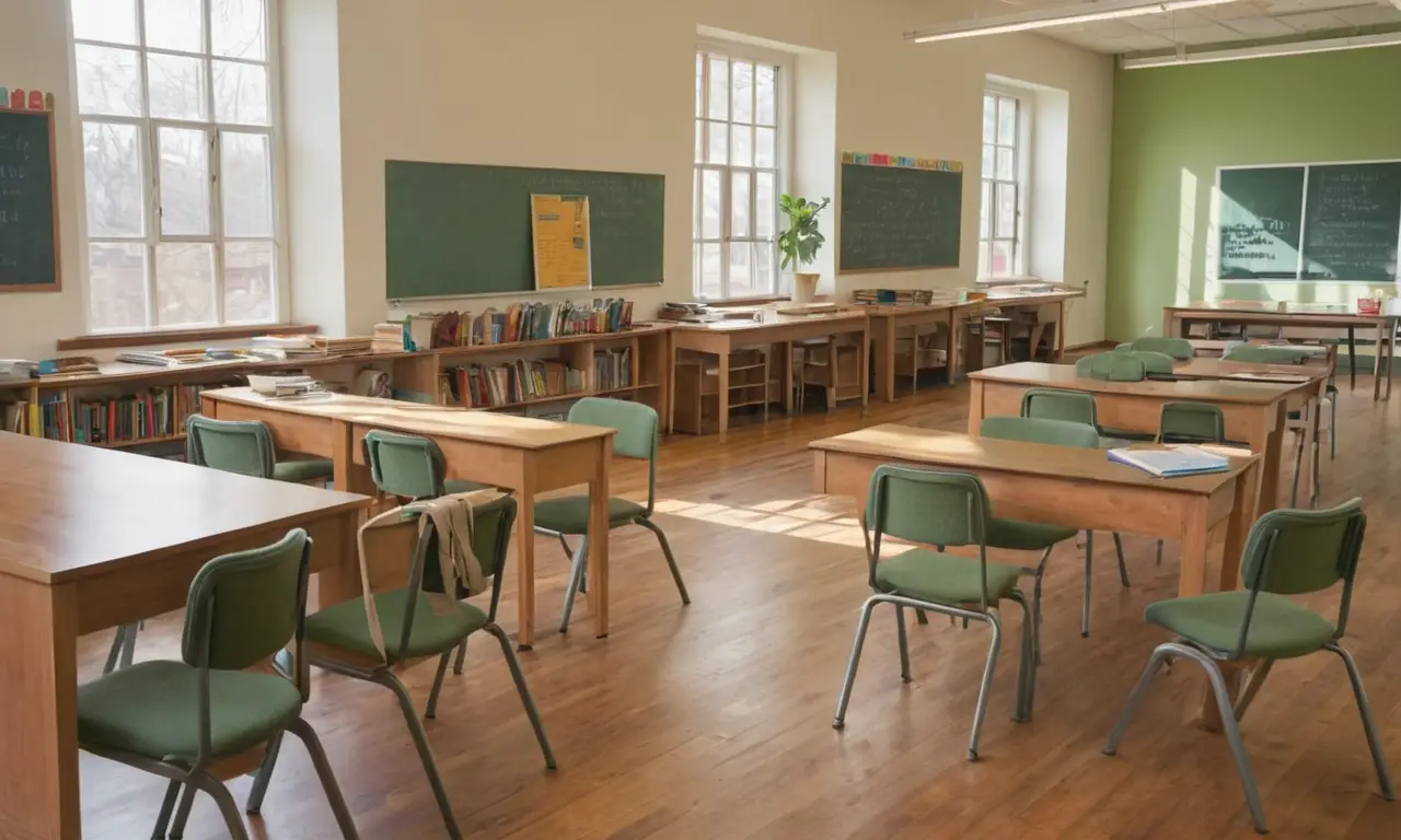 Salle de classe lumineuse et accueillante