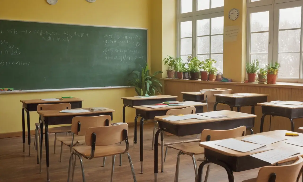 Sombre une salle de classe lumineuse et vivante