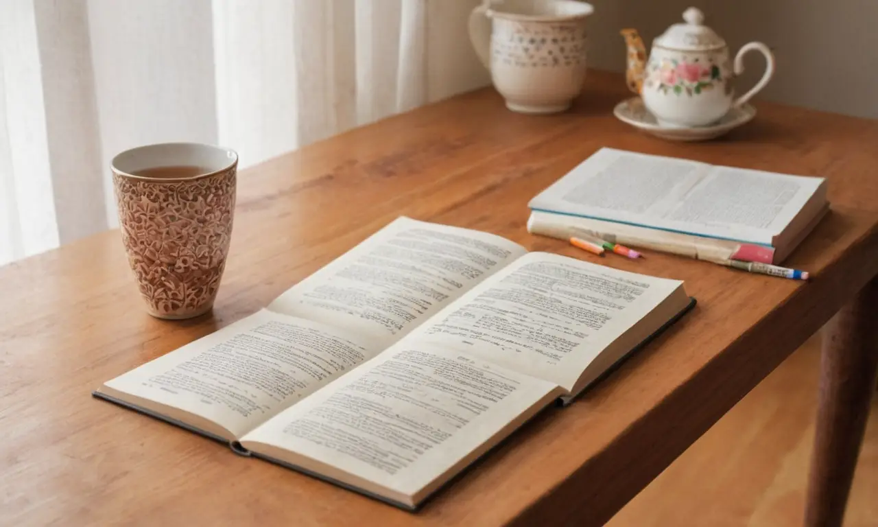 Un bureau accueillant avec un livre ouvert