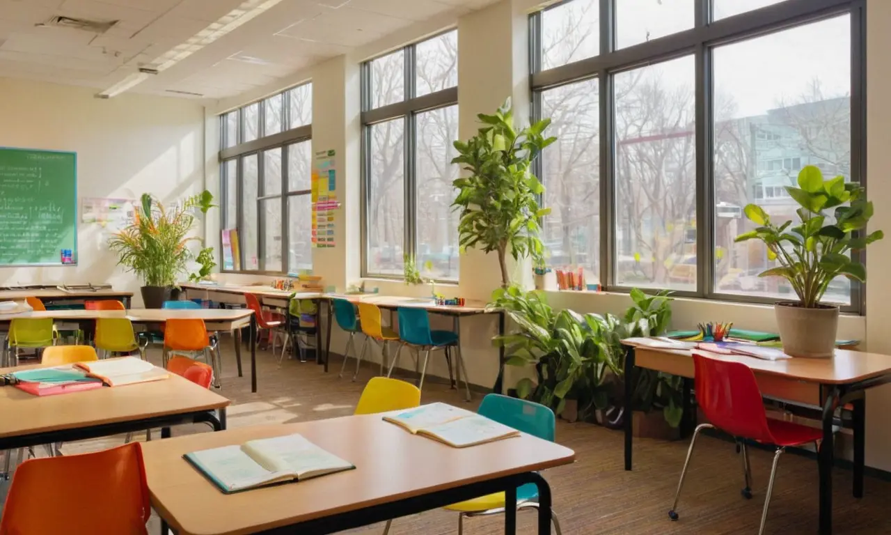 Salle de classe lumineuse et accueillante