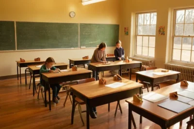 Une classe délèves en pleine activité