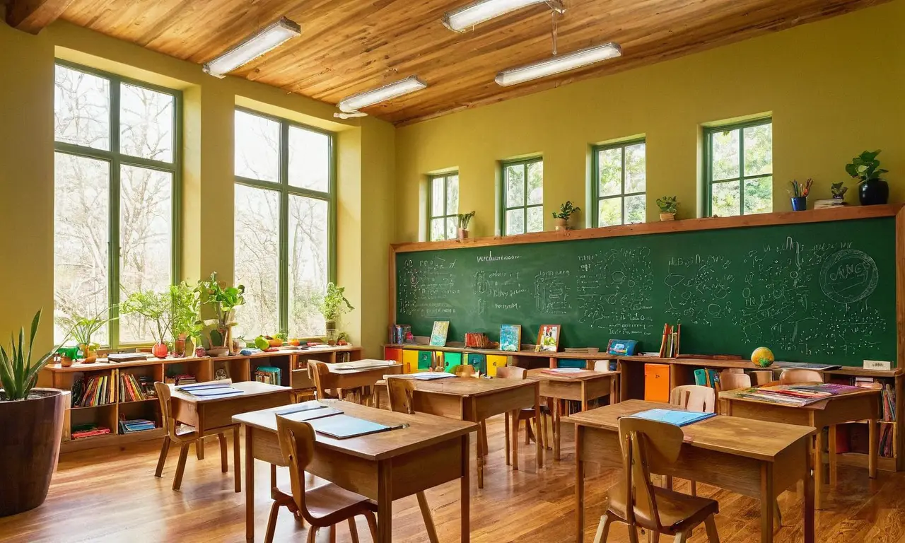 Salle de classe lumineuse et engageante