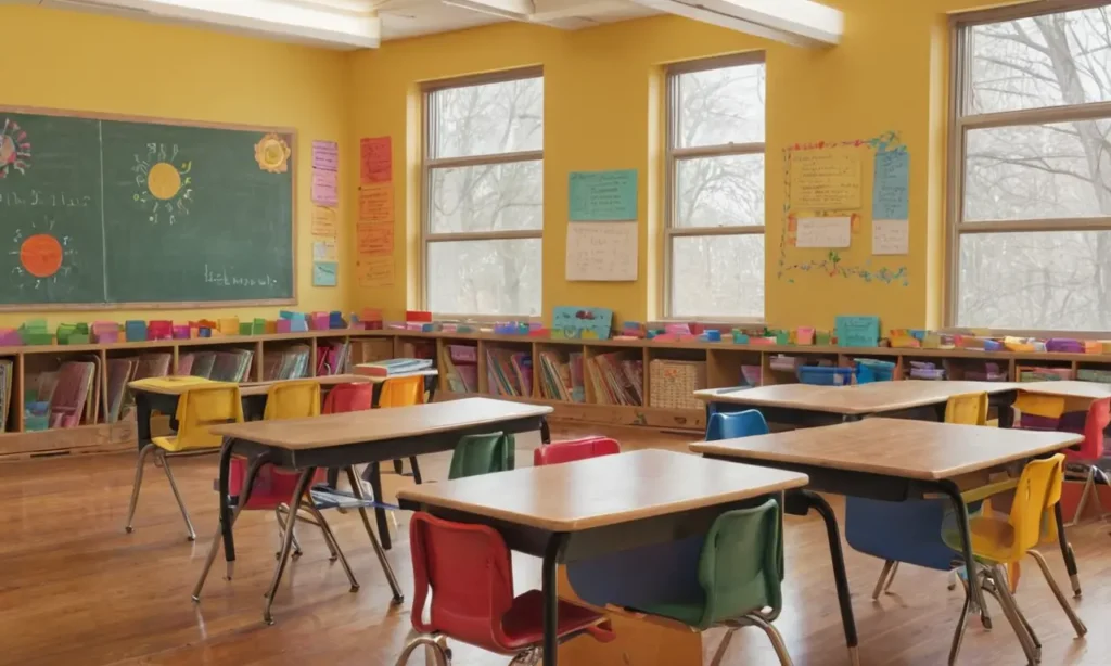 Salle de classe lumineuse et colorée